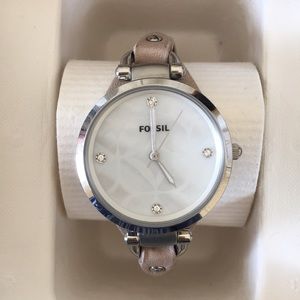 Leather Fossil watch with box